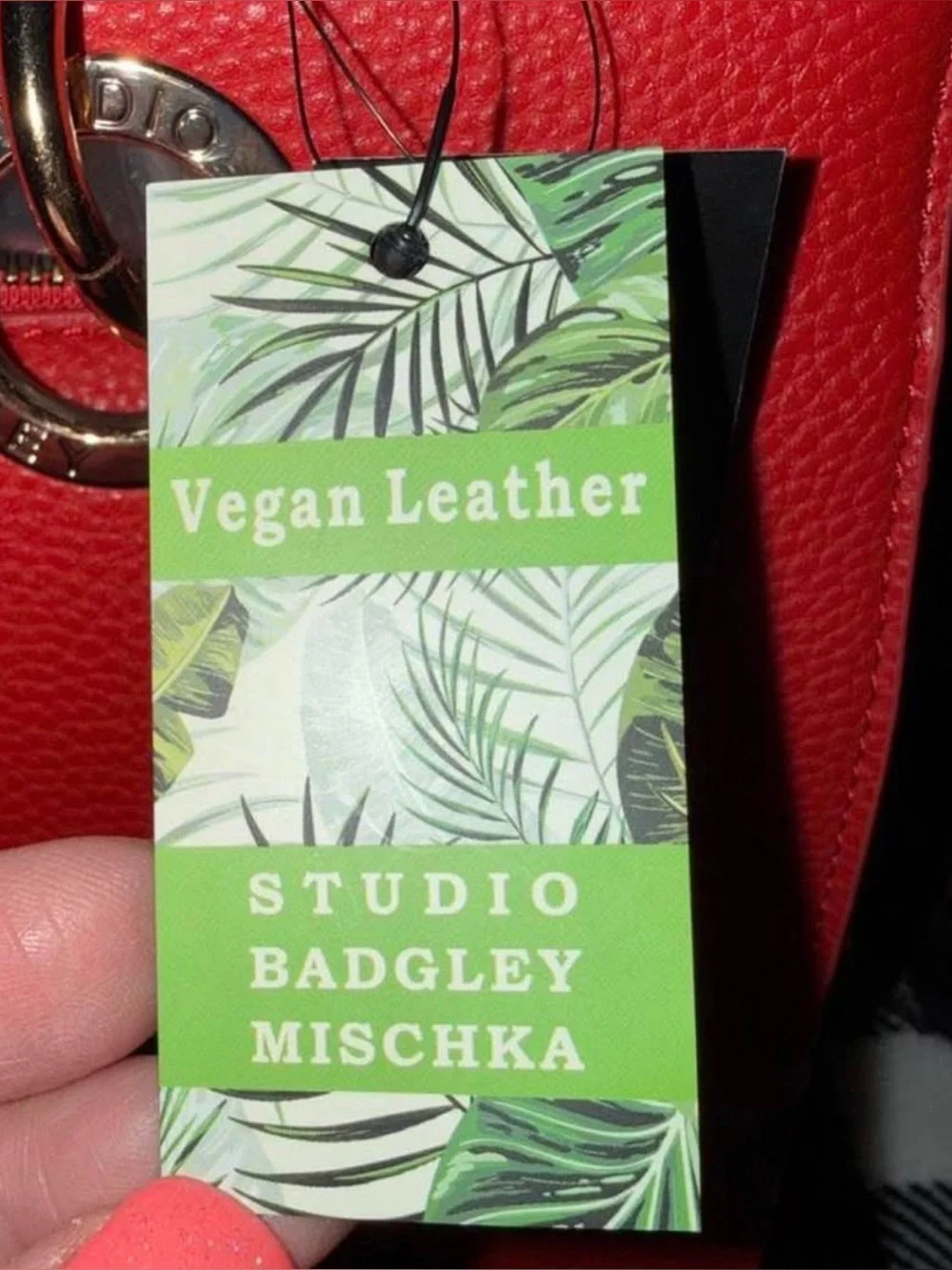 Studio Badgley Mischka Red Vegan Leather Handbag